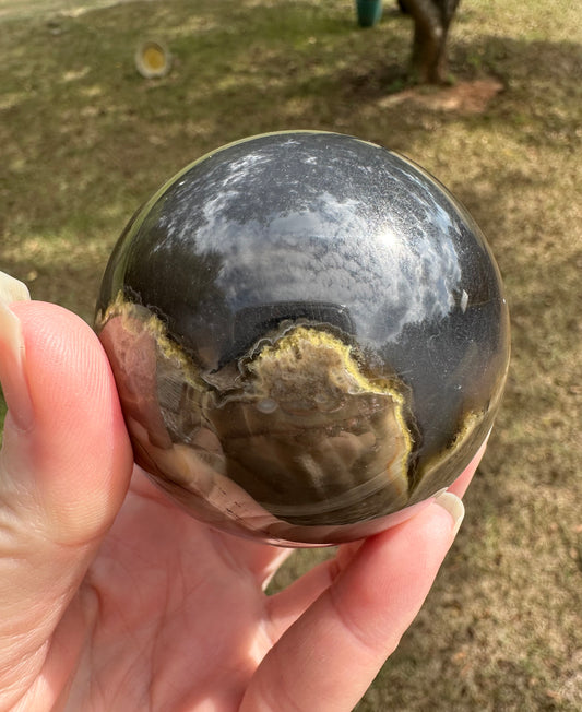 Volcano Agate Sphere UV Reactive #7