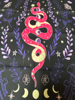 Snake, Flowers & Mushrooms Altar/Tarot Cloth