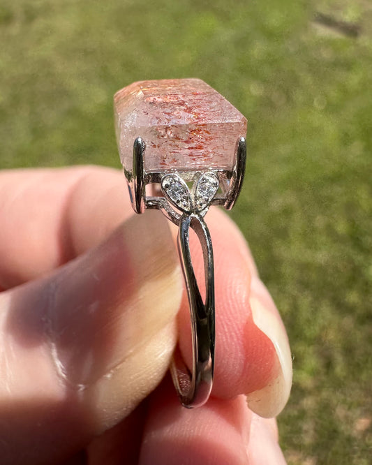 Sterling 925 Super 7 Strawberry Quartz Ring #44