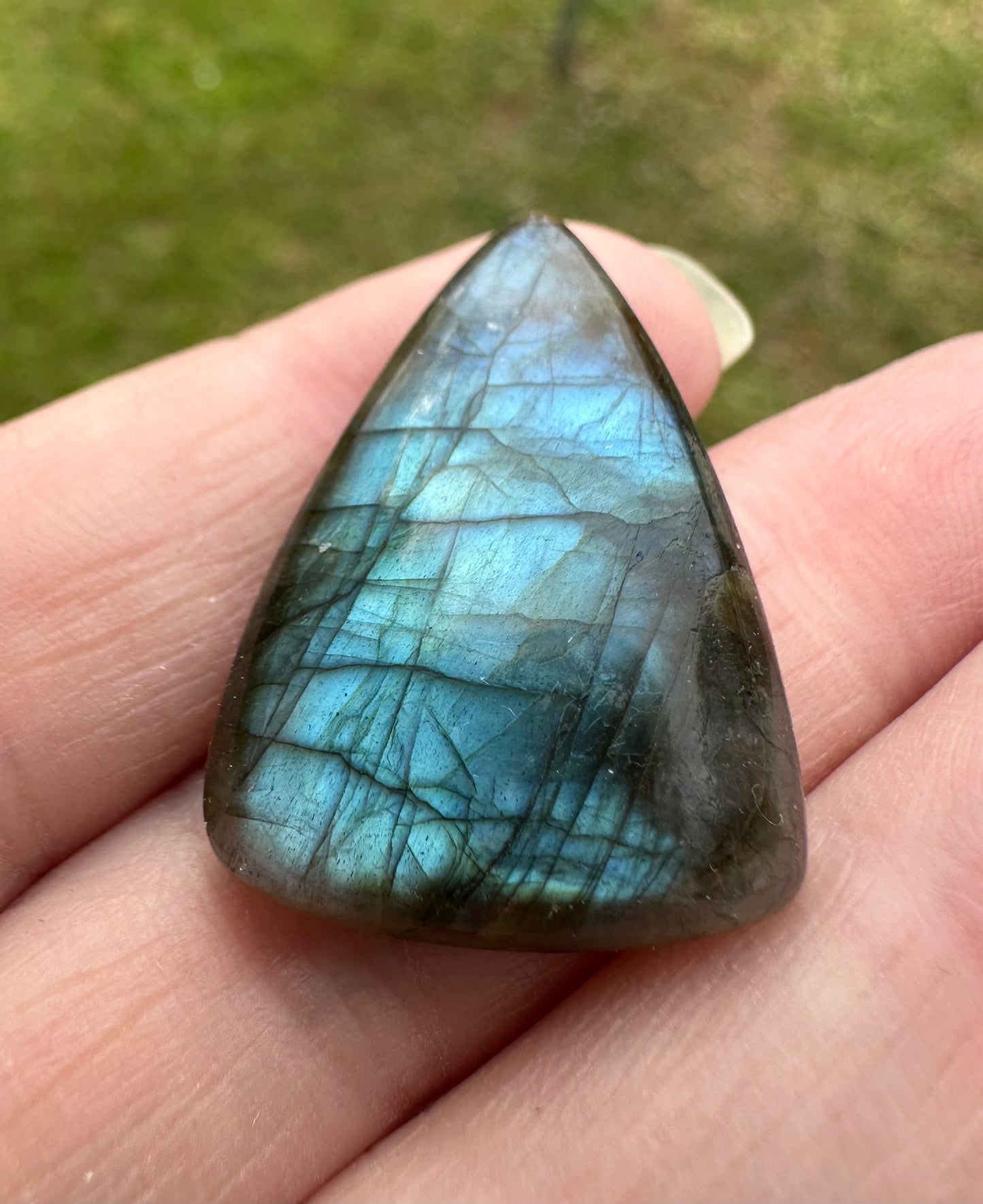 Triangle Labradorite Cabochon 42a