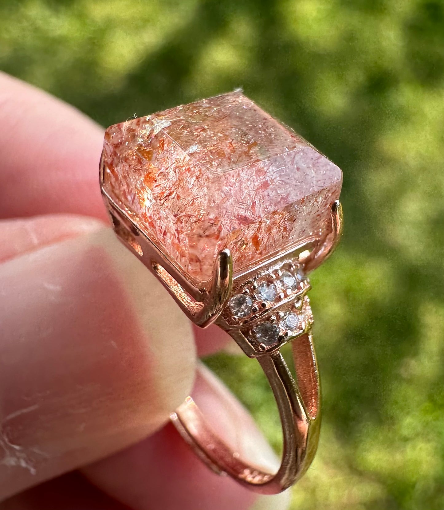 Sterling 925 Super 7 Strawberry Quartz Ring #69