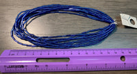 Sapphire Blue Glass Tube Bead Strands