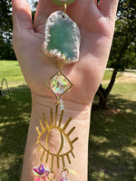 Green Agate Slice Sun Catcher