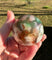 Green & Pink Flower Agate Sphere with Druzy