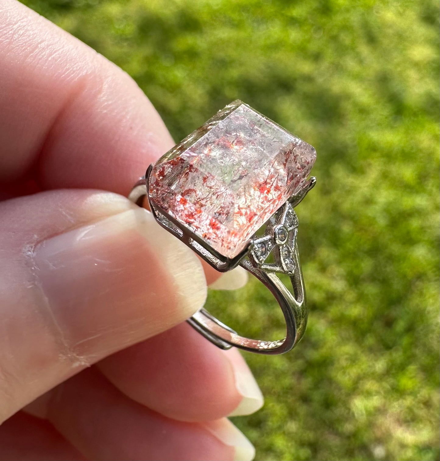 Sterling 925 Super 7 Strawberry Quartz Ring #58