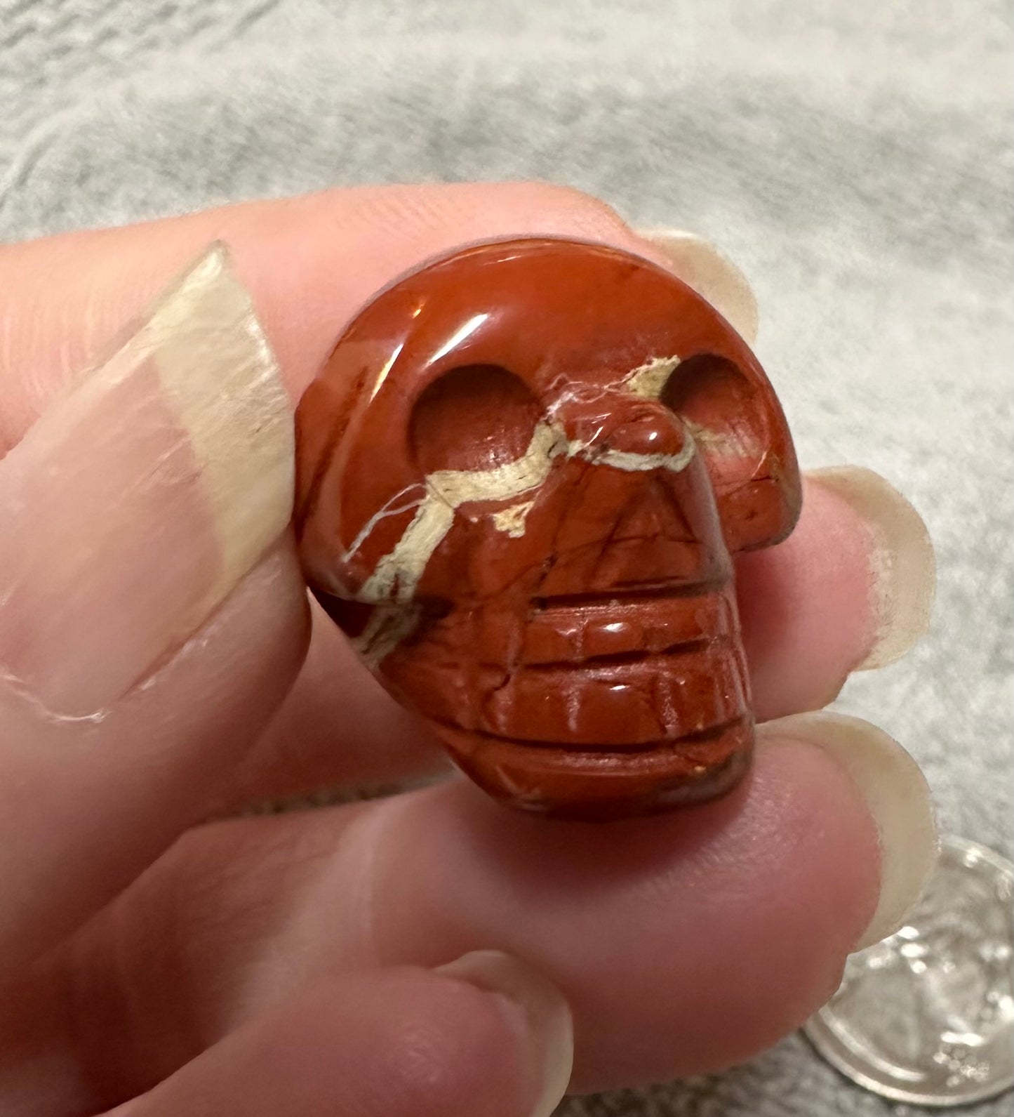 Red Jasper Skull