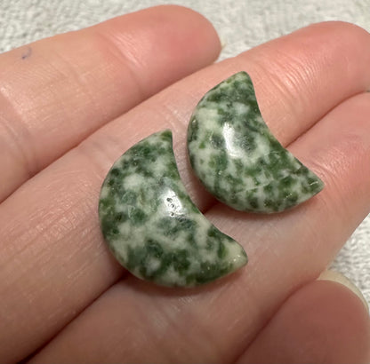 Tree Agate Moon Pair