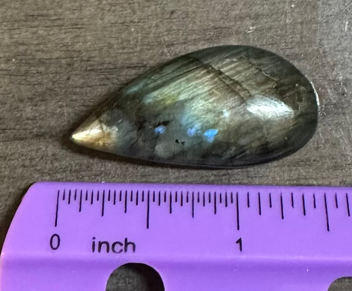 Freeform Pear Labradorite Cabochon 56a