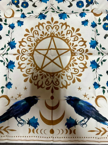 Moon Phase & Raven Tarot/Altar Cloth Tapestry