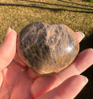 Black Moonstone Heart