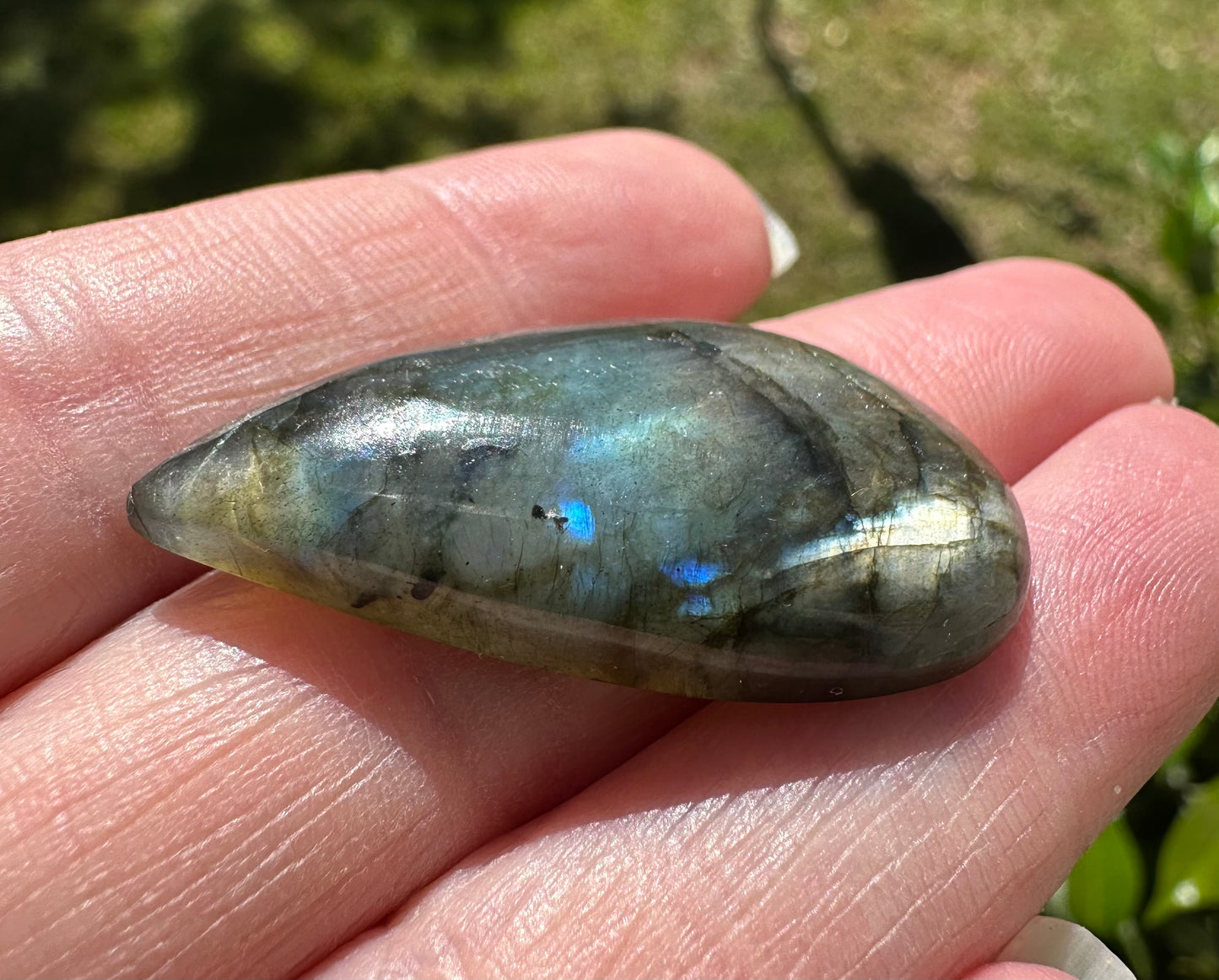 Freeform Pear Labradorite Cabochon 56a