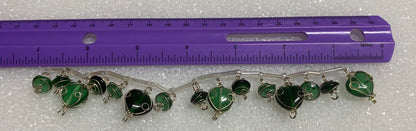 Wirewrap Green Glass Bead Strand