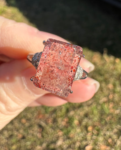 Sterling 925 Super 7 Strawberry Quartz Ring #28