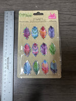 12 Count Laser Feather Stickers