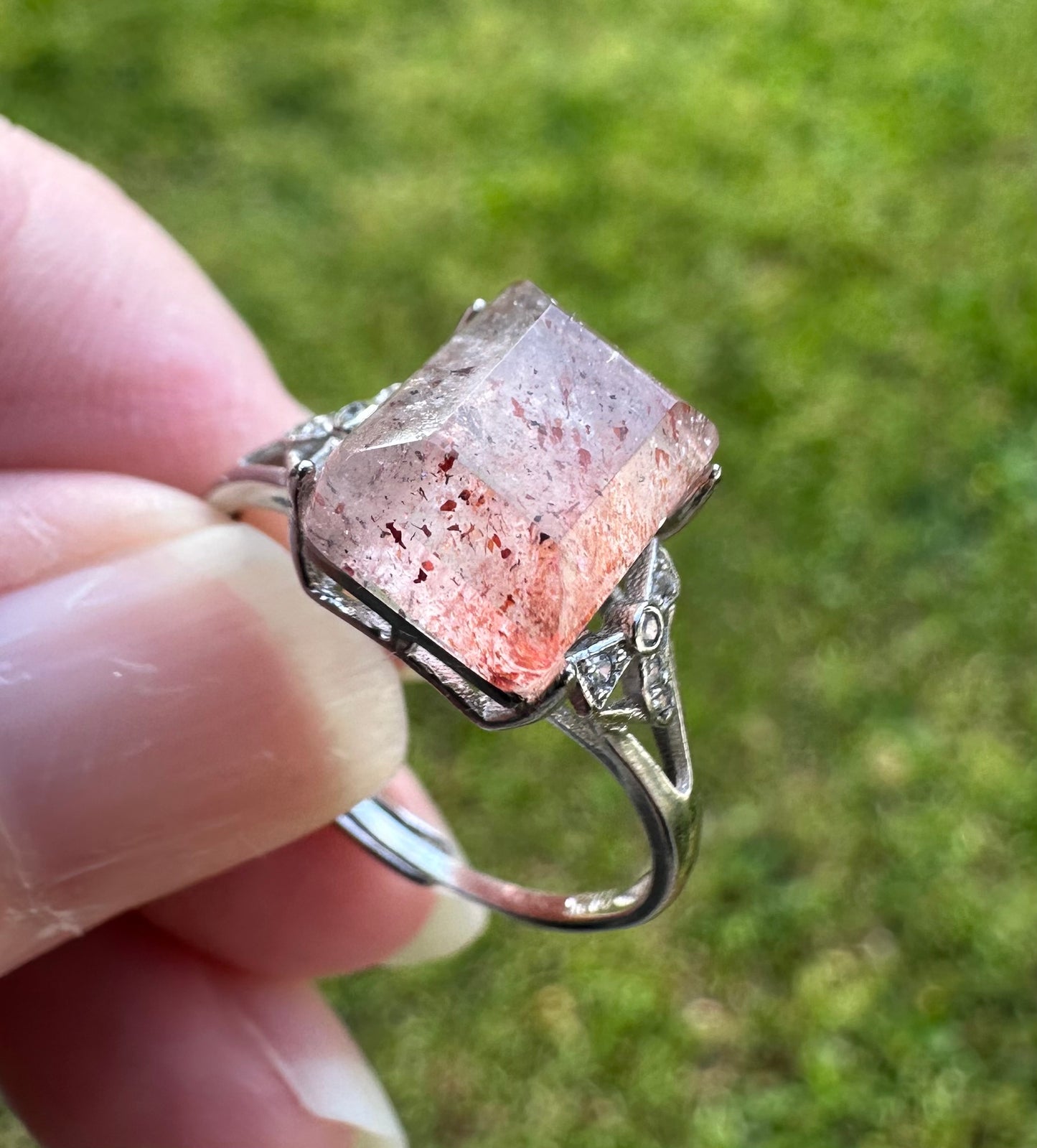 Sterling 925 Super 7 Strawberry Quartz Ring #62