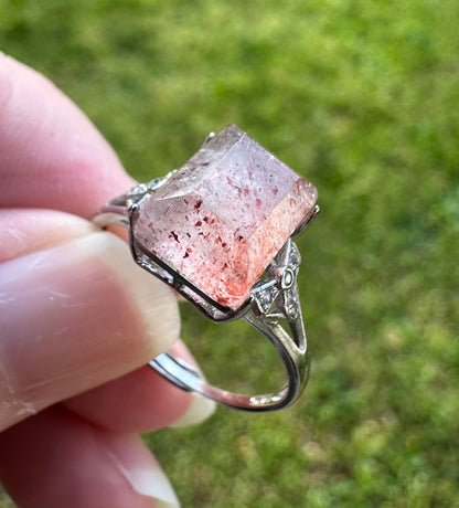 Sterling 925 Super 7 Strawberry Quartz Ring #62