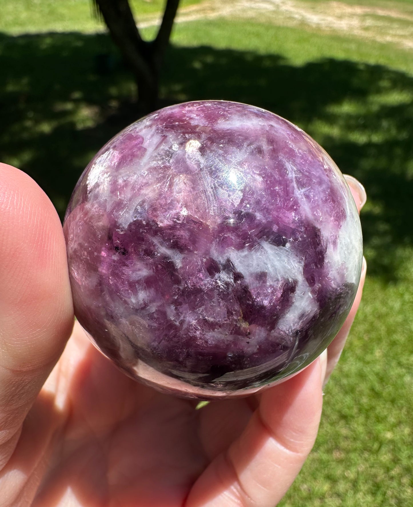 Spark Lepidolite Sphere #1