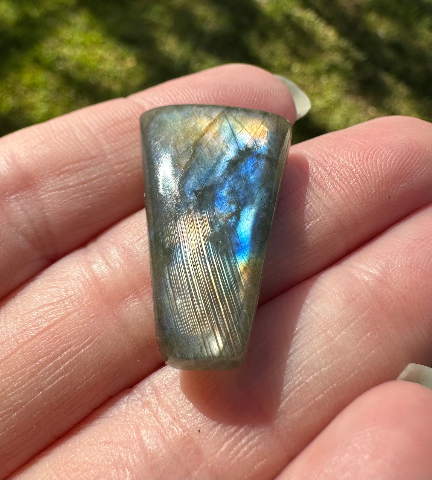 Triangle Freeform Labradorite Cabochon 47a