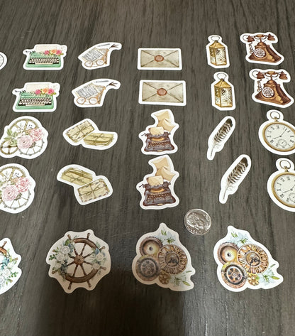 Vintage Past Stickers Set of 46