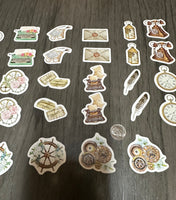 Vintage Past Stickers Set of 46