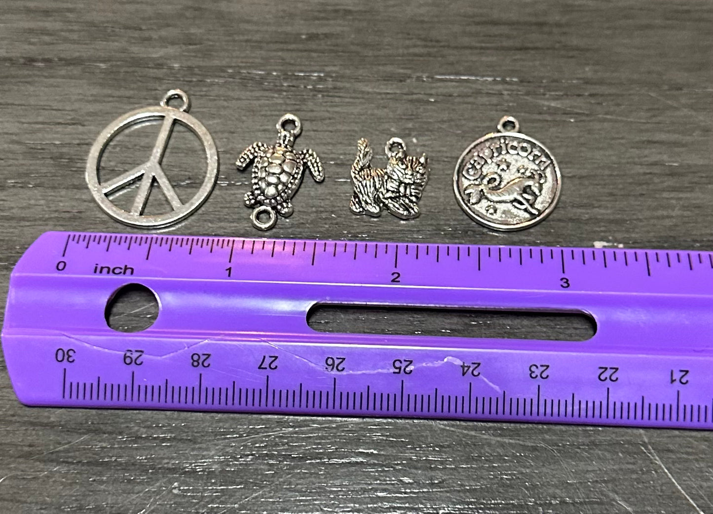 Cat, Turtle & More Silvertone Pendants