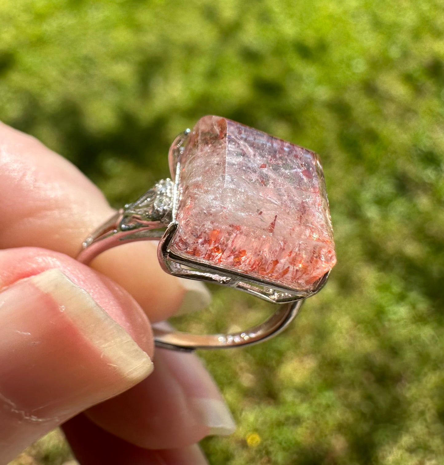 Sterling 925 Super 7 Strawberry Quartz Ring #52