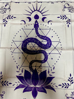 Moon Phase & Snake Tarot/Altar Cloth Tapestry