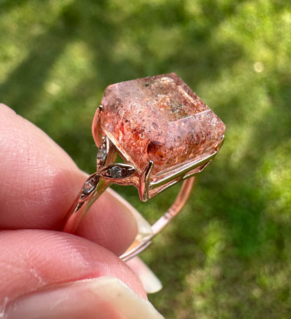 Sterling 925 Super 7 Strawberry Quartz Ring #65