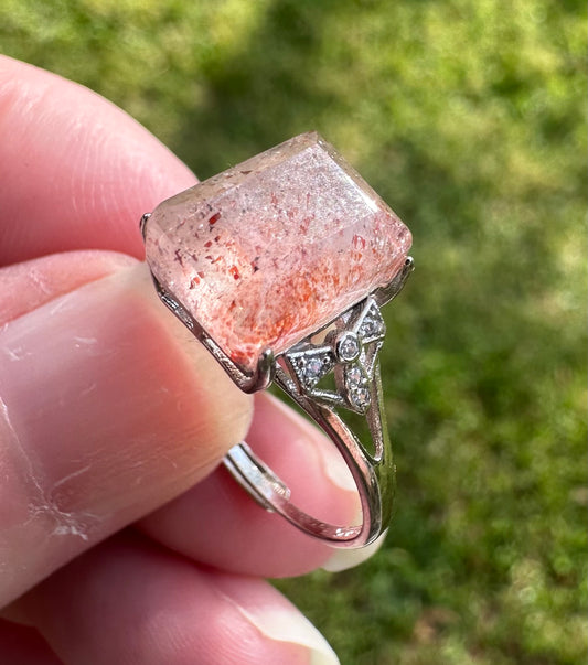 Sterling 925 Super 7 Strawberry Quartz Ring #62