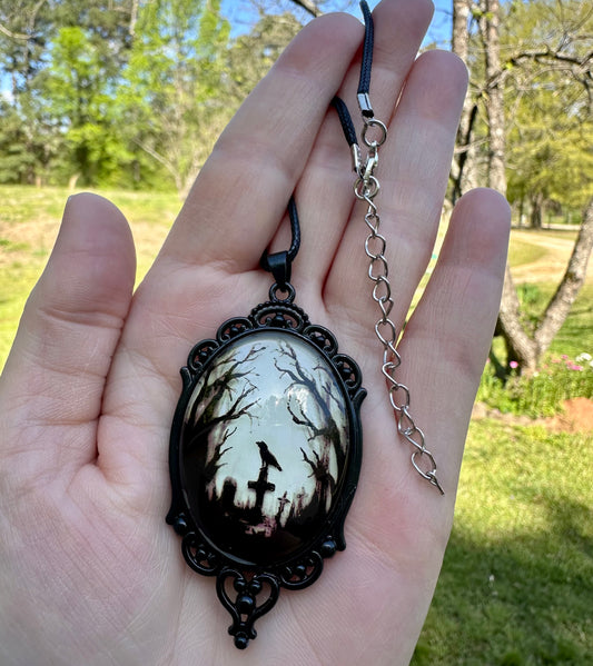 Whimsical Raven Forest Necklace