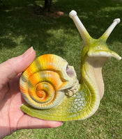 Green & Yellow Orange Snail with Skull