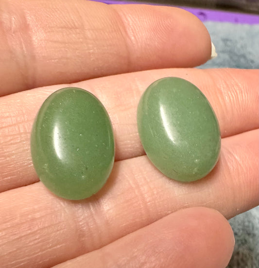 Green Aventurine 18x13mm Cabochon Pair