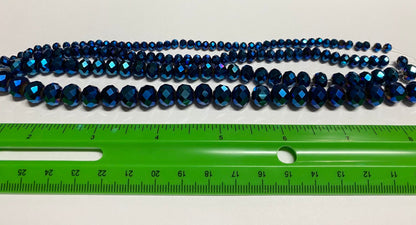 Blue Glass Faceted Bead Strands 4 sizes