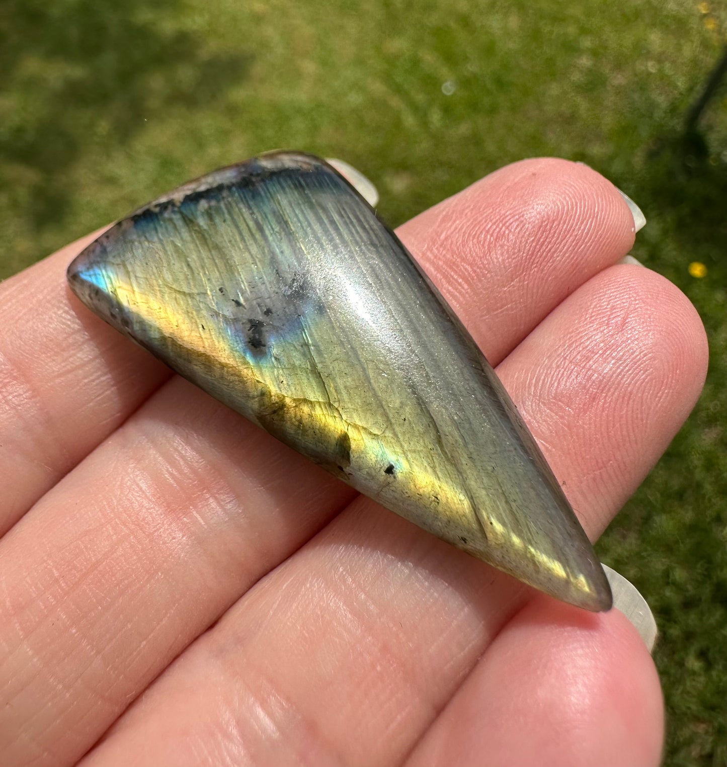 Long Triangle Labradorite Cabochon 23a