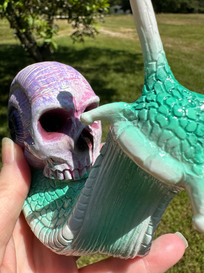 Purple & Teal Snail with Skull