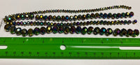 Black Aurora Borealis Faceted Glass Bead Strand 4 Sizes