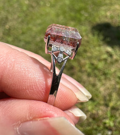 Sterling 925 Super 7 Strawberry Quartz Ring #39