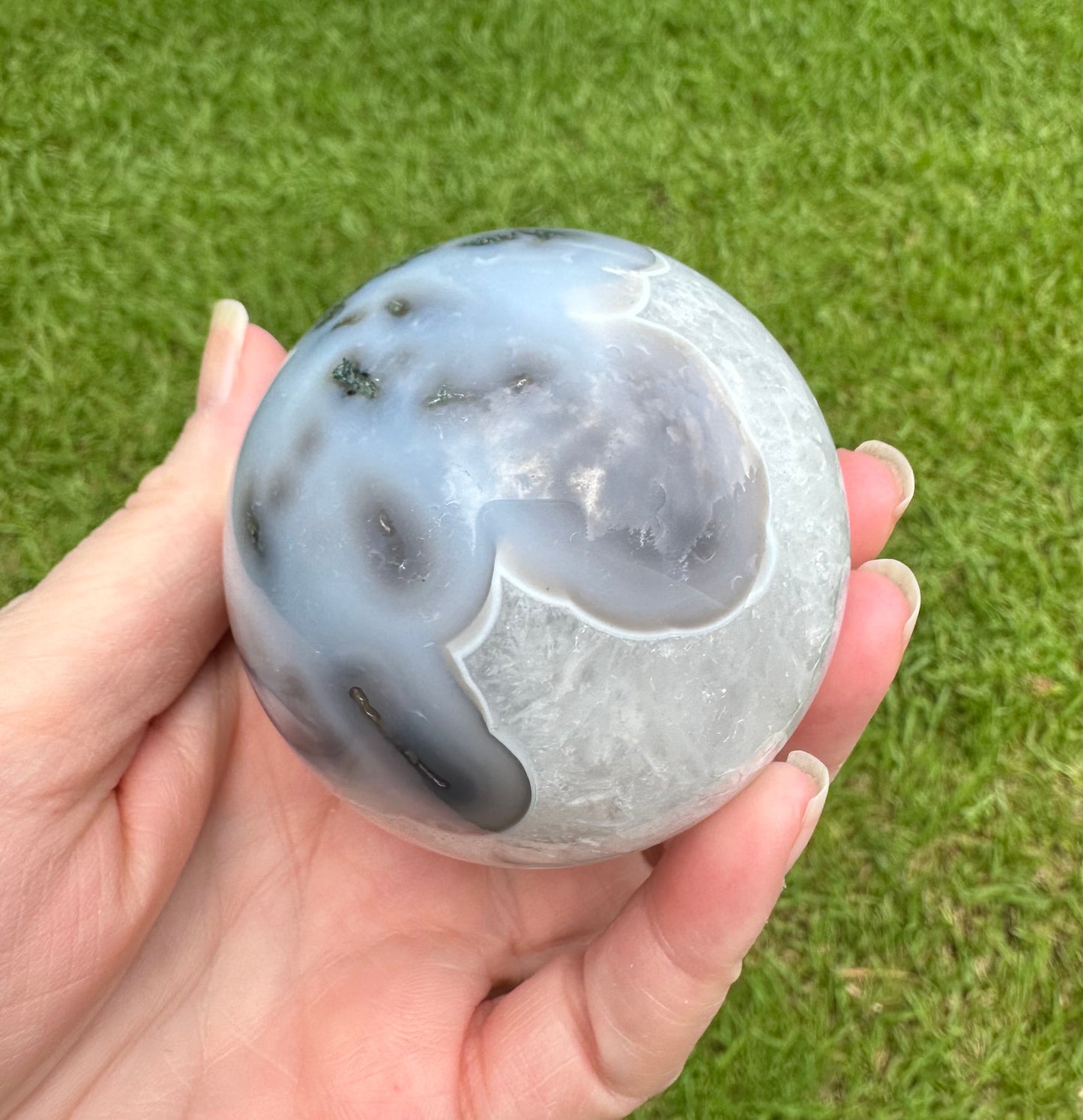 Moss Agate Crystal Ball Sphere 66.91mm #2