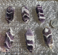 Double Terminated Chevron Amethyst Points