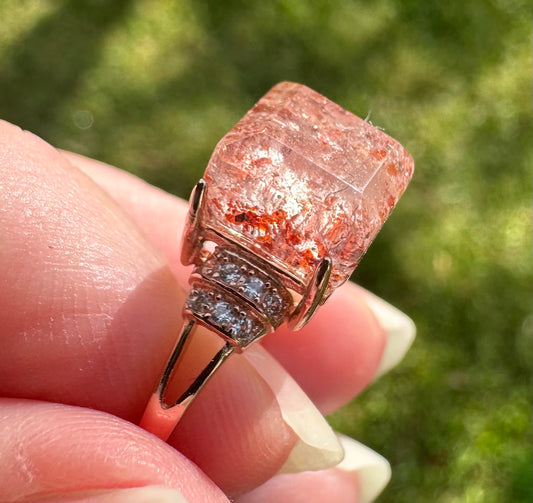 Sterling 925 Super 7 Strawberry Quartz Ring #67