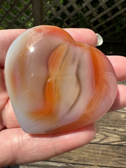 Carnelian Heart Palm Stone #5