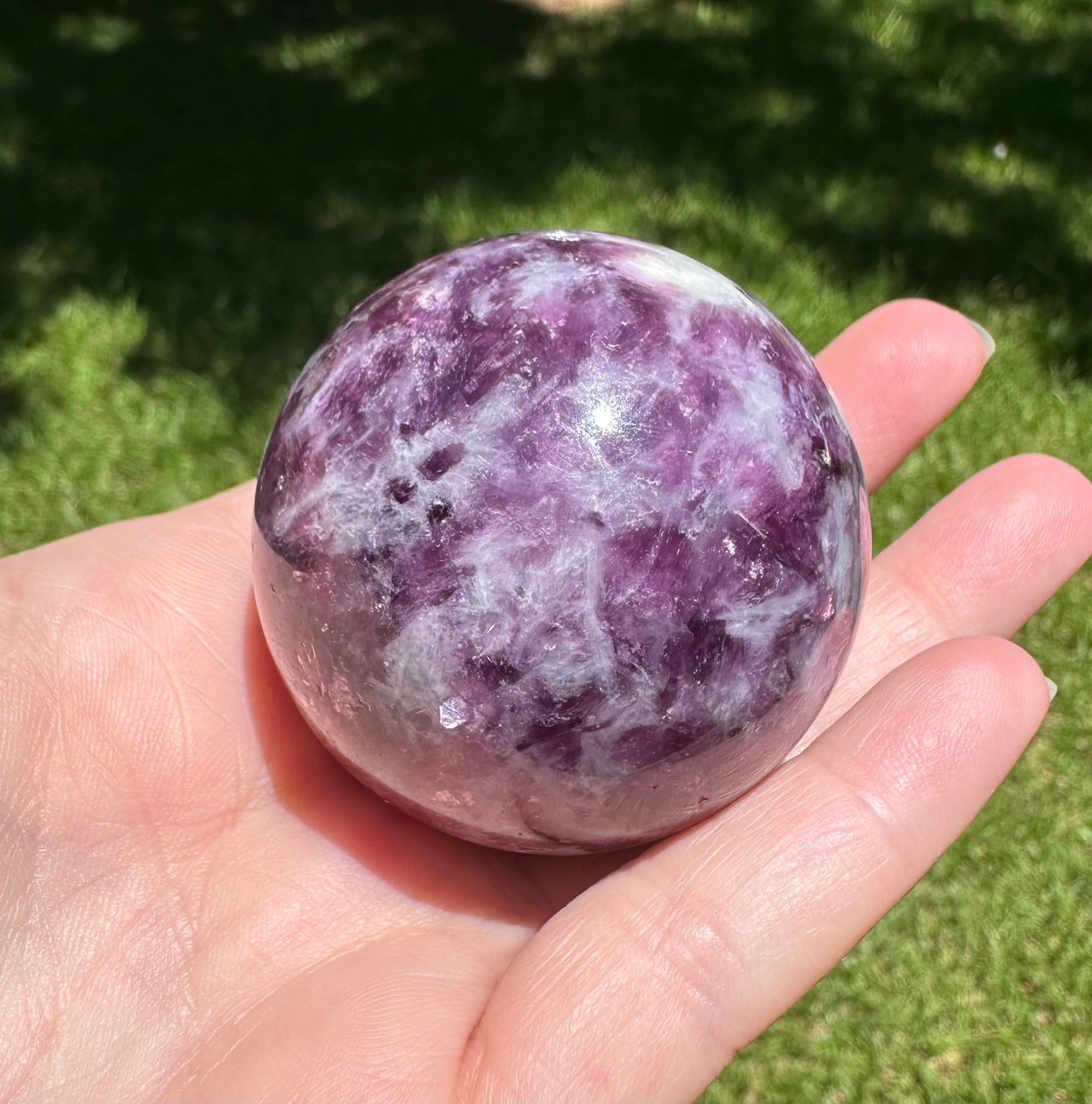 Spark Lepidolite Sphere #6