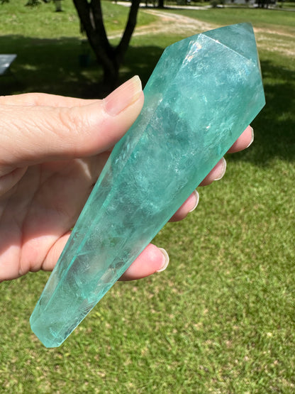 Neon Green Fluorite Scepter #1