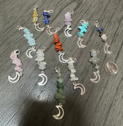 Pack of 12 Gemstone & Moon Pendants with Lobster Claw Clasp