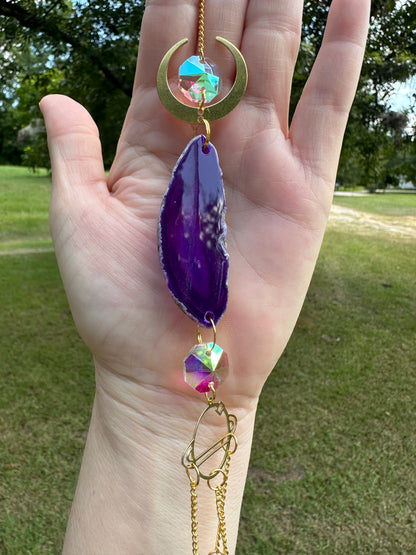 Purple Agate Slice Sun Catcher