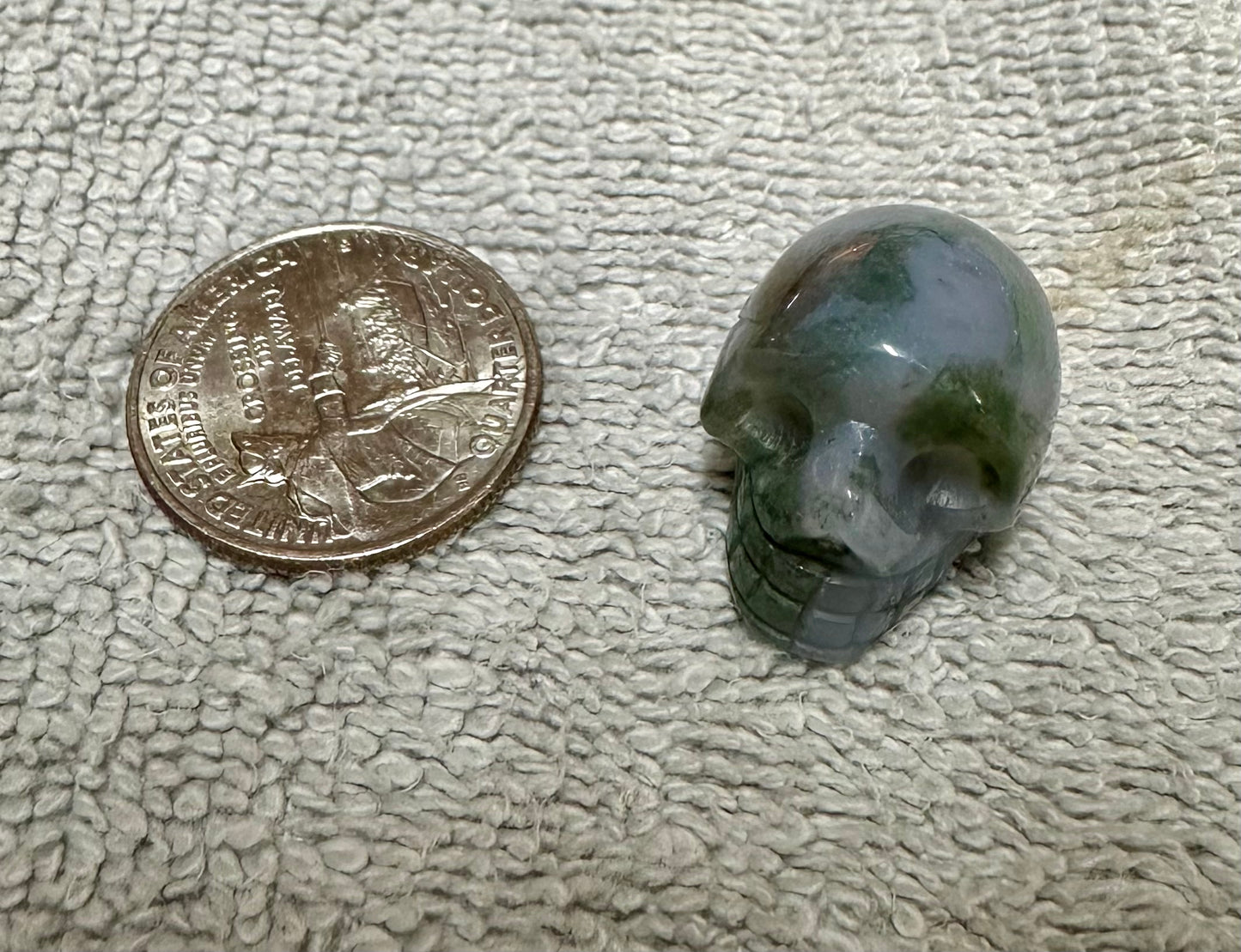 Moss Agate Skull