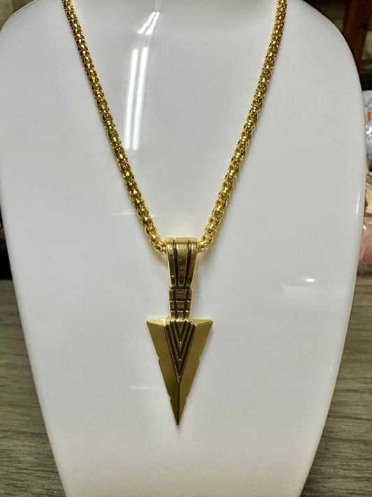 Goldtone Arrowhead Pendant and Chain