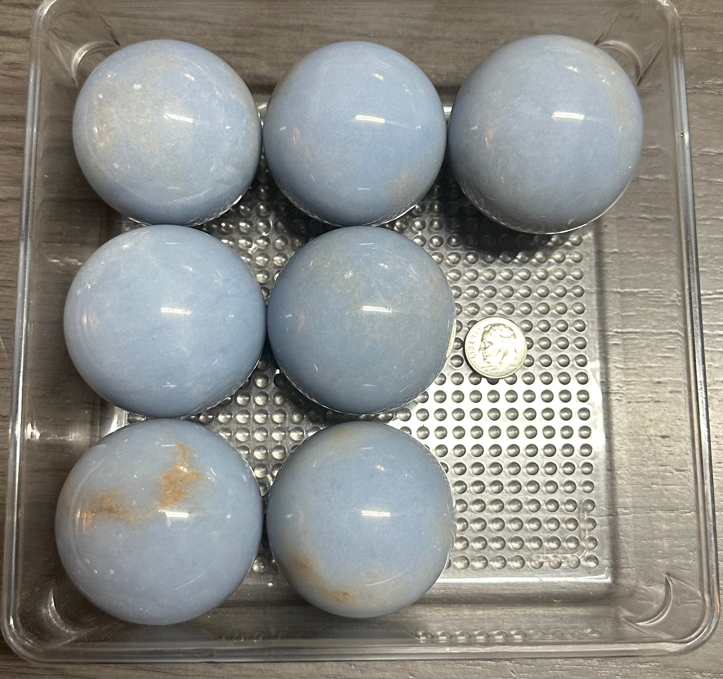 Baby Blue Angelite Spheres