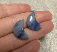 Blue Aventurine Moon Pair