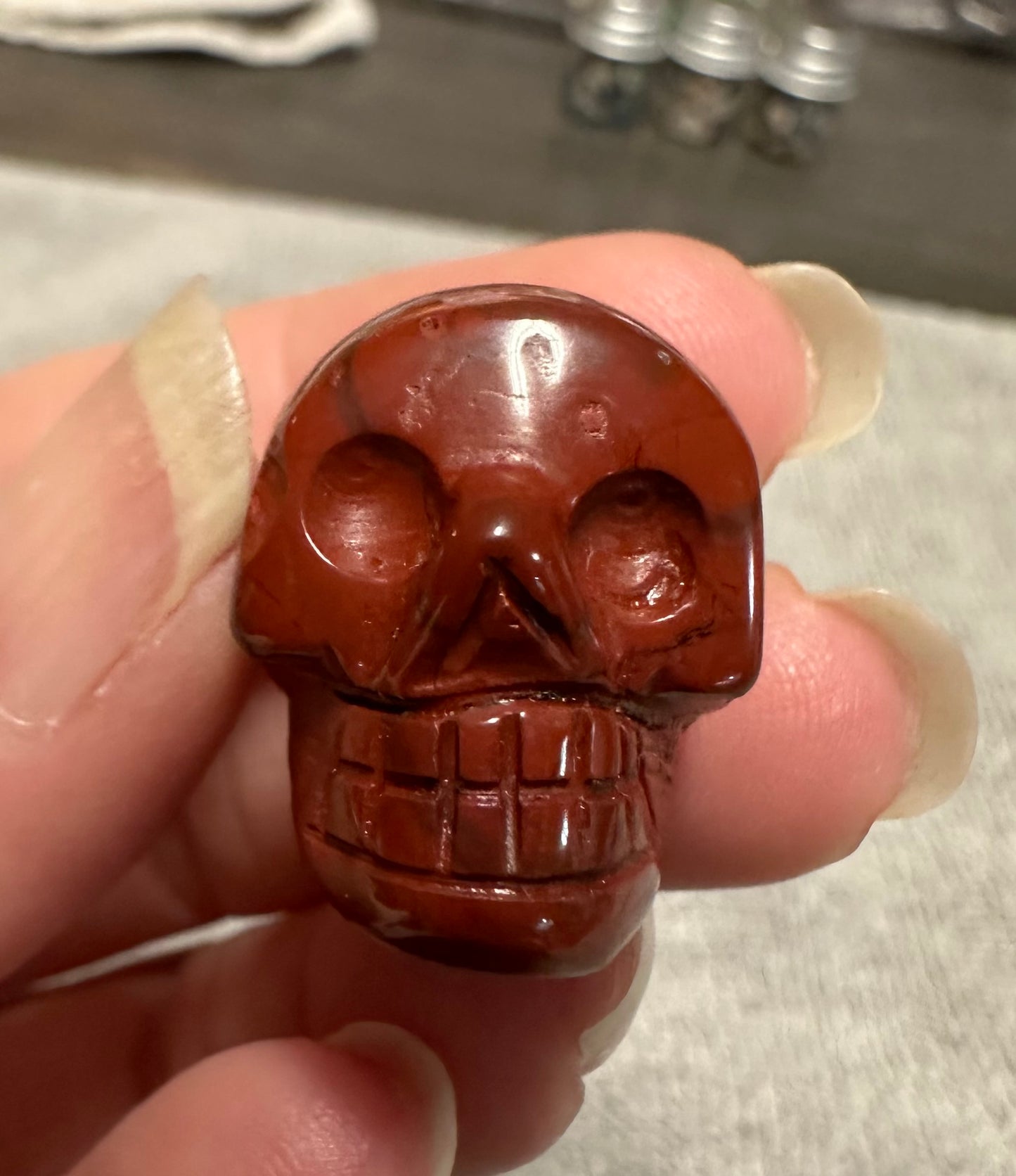 Red Jasper Skull